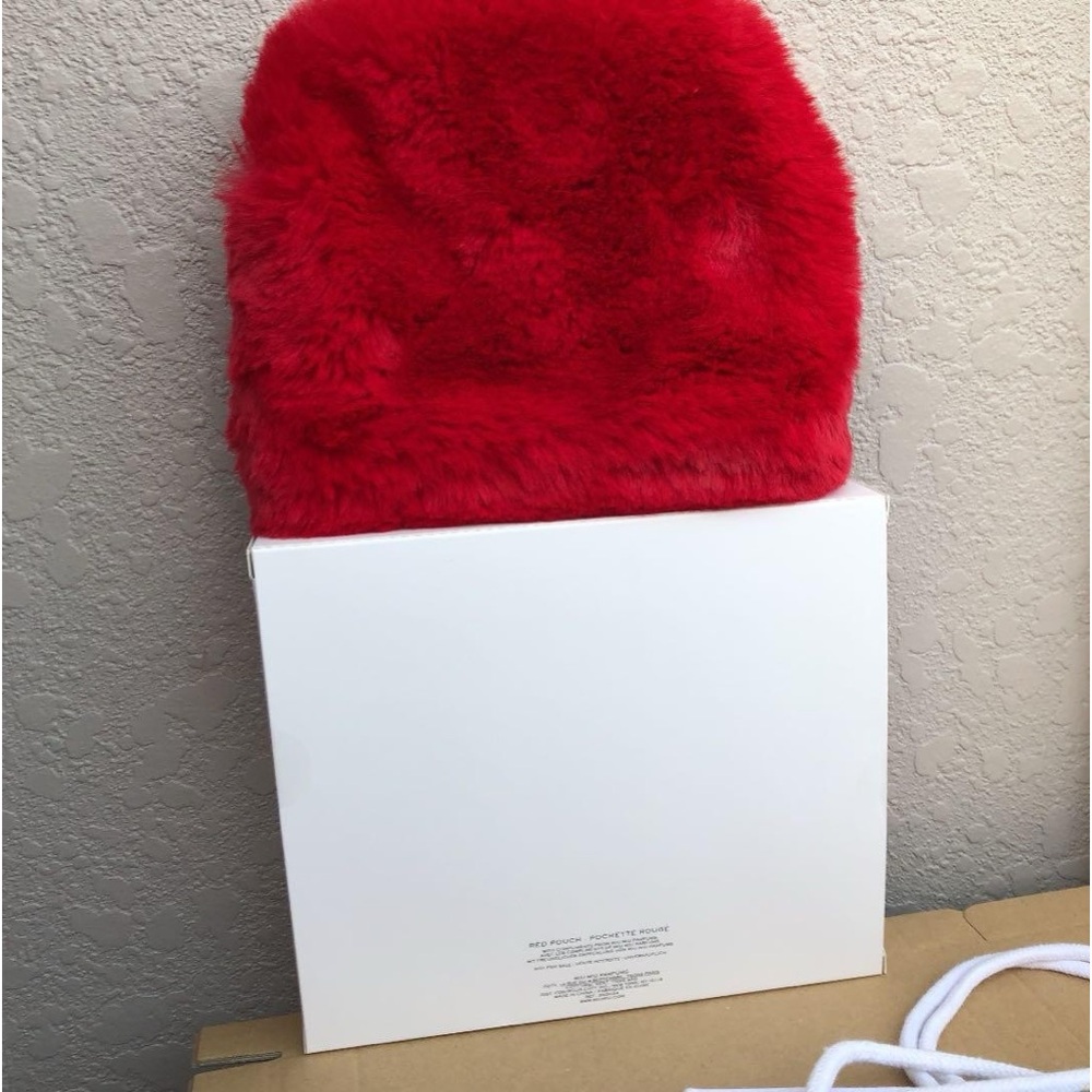 Miu Miu Red Fur Pouch With Box - image 4